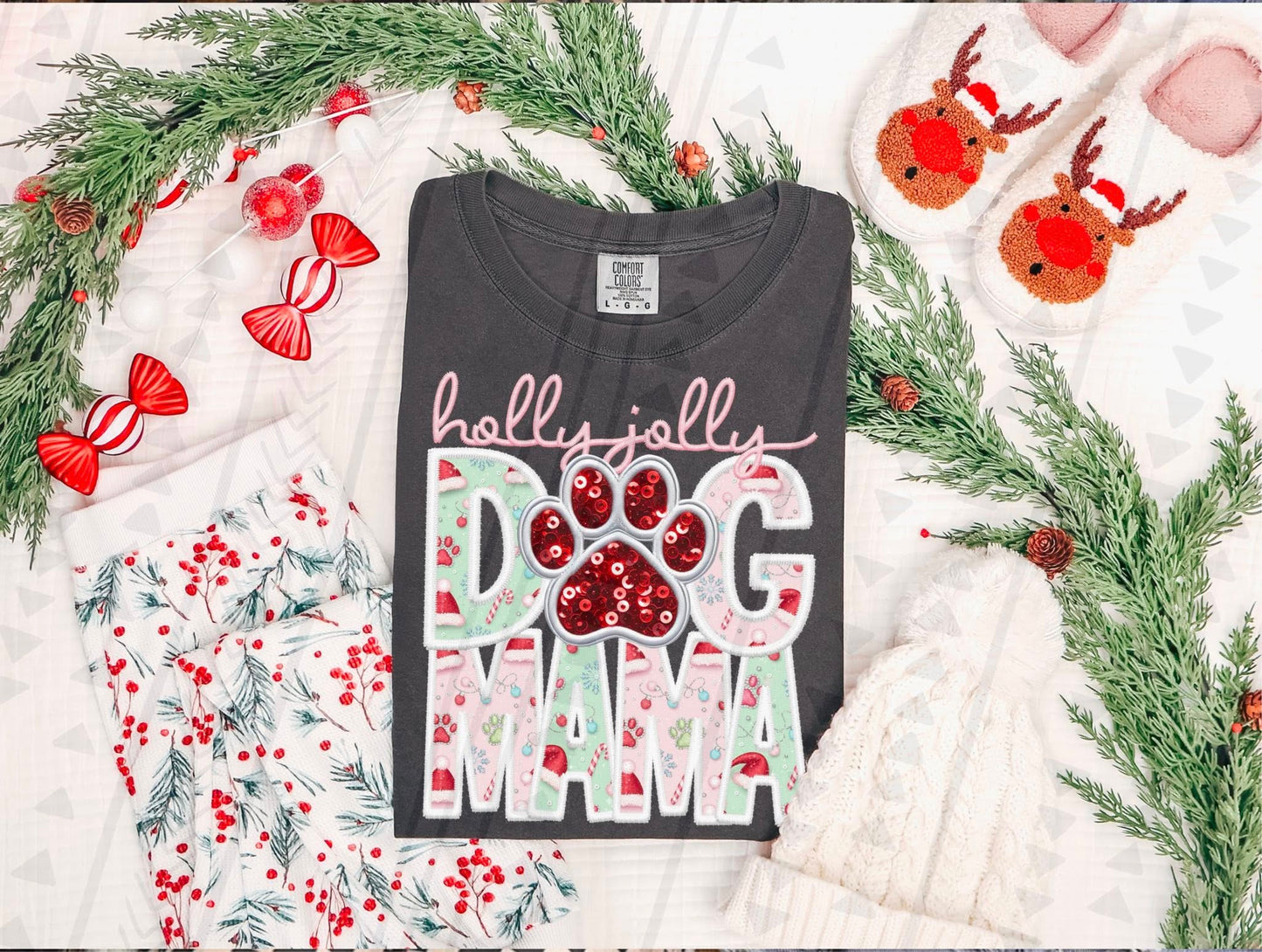 holly jolly dog mama paw