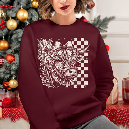 christmas highland cow